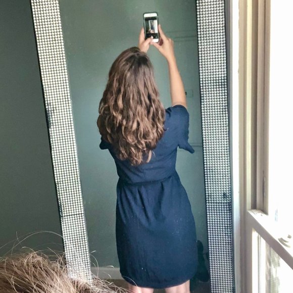 Banana Republic Navy Tie-Waist Dress - Size Large - Picture 7 of 13